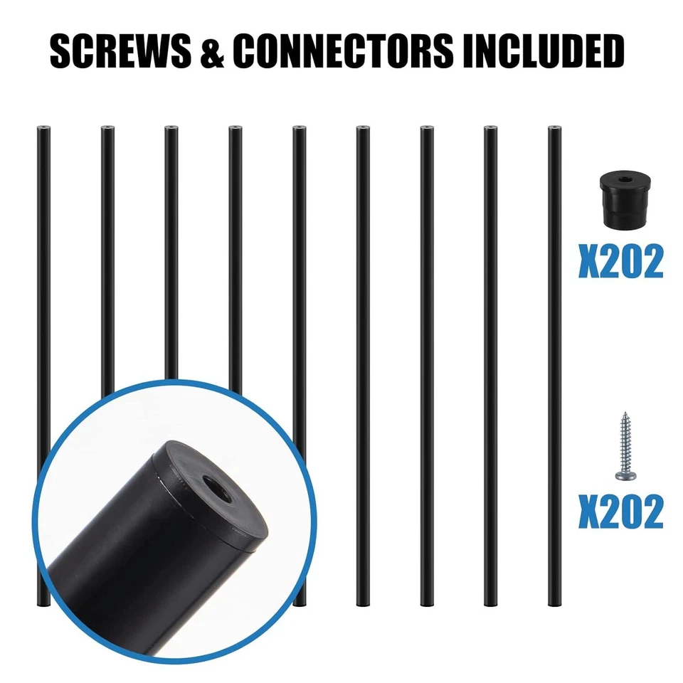 101 Pack 26" Deck Balusters Metal Spindles Aluminum Alloy Railing W/ Connectors - Image 4 of 4