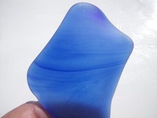 Sea Glass, Marbled Cobalt Blue, Light and Dark Streaks in it