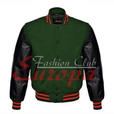 New Men's Premium Classic Snap Button Baseball Letterman Varsity Jacket