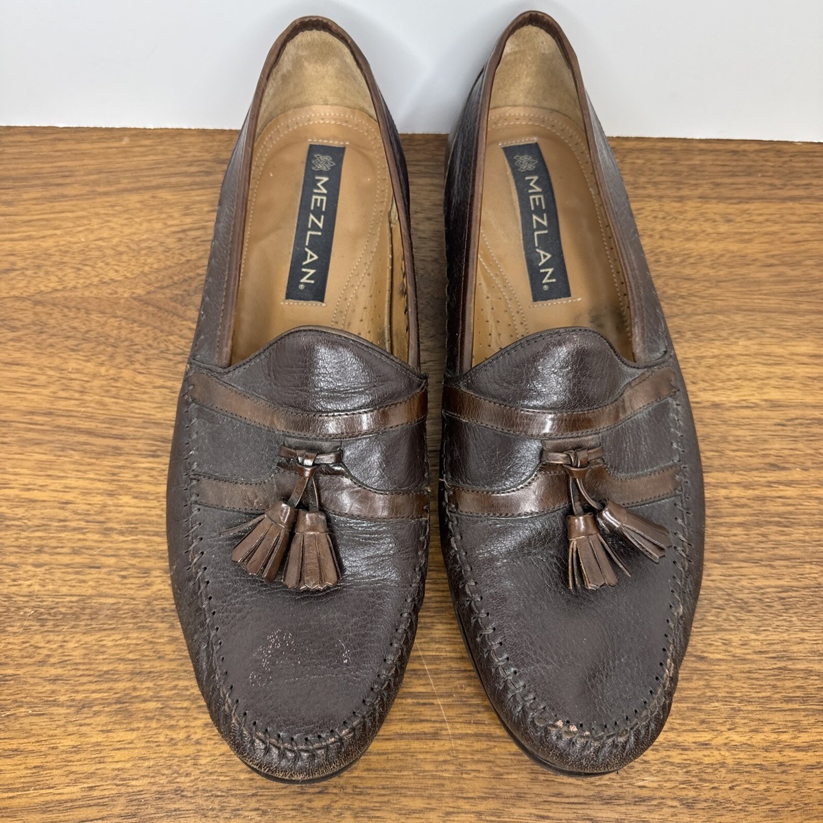 Mezlan Men Size 10 M Fringe Tassel Loafer Dress Shoes Brown  display picture 3