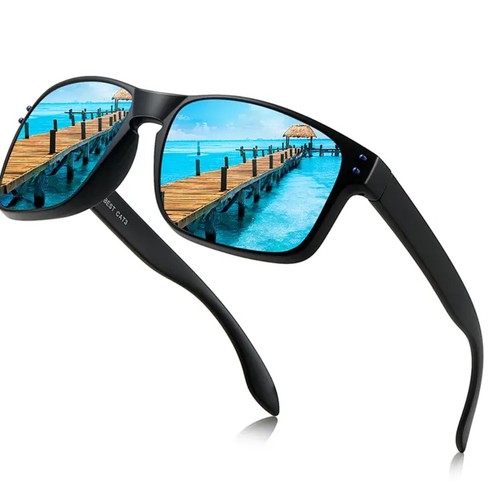 Square Sunglasses Polarized for Men Women Outdoor Sports Driving Glasses Fishing - Picture 12 of 32
