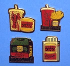 BURGER KING FAST FOOD RESTAURANT & COCA COLA - COKE -  4 VINTAGE LAPEL PIN LOT