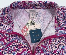Tommy Bahama Golf Tennis 1/4 Zip Jacket Pullover XS S M L Pocket Pink Floral E2