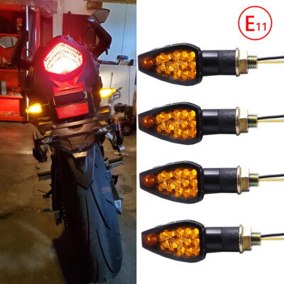 4X Motorcycle Turn Signal Bullet Indicator Lights Smoke for Harley Honda Yamaha