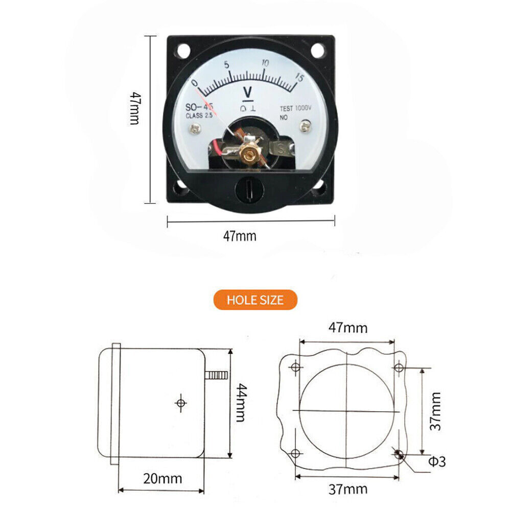 Voltmeter DC Messinstrument Einbau analog Panel Meter Amperemeter eBay