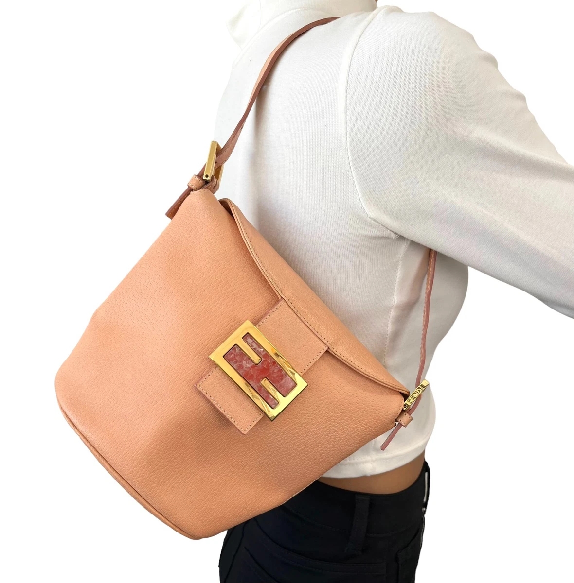 Fendi bucket top bag logo