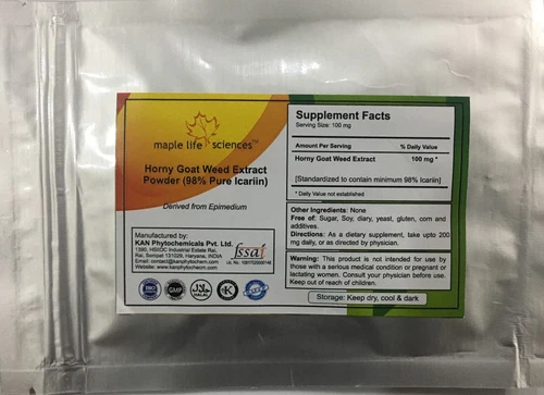 Horny Goat Weed Extract  98% ICARIIN  (Epimedium)  Pure & High Quality P.E.