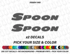 x2 SPOON Sports Decals - 3 Sizes - Sticker Vinyl Die Cut Pick Your Color & Size