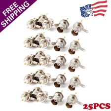 25Pcs BNC Female Chassis Panel Mount Solder Nut Bulkhead Jack RF Connector M555