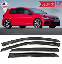 Out Channel Window Visor Vent Rain Wind Guard Shade For 15-21 Golf Hatchback 4D
