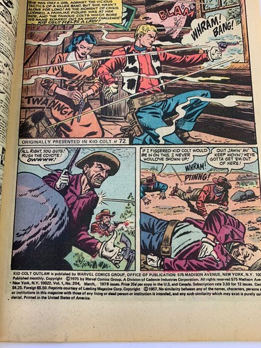 Marvel Comics Kid Colt Outlaw Vol. 1 No. 204 1976 - Picture 2 of 3