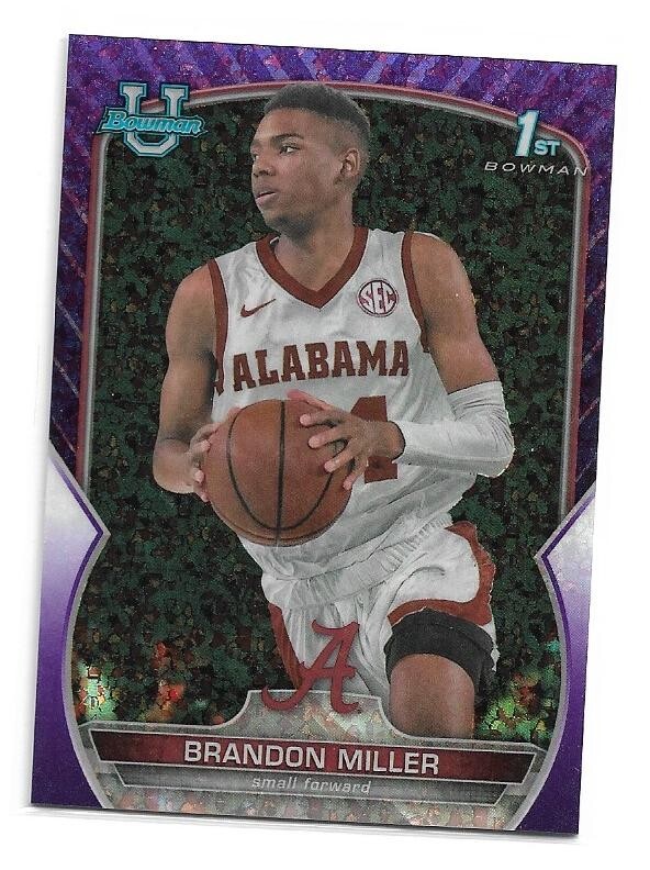 2022-23 BOWMAN CHROME U 1ST PURPLE MINI DIAMOND BRANDON MILLER 371/399