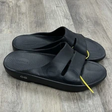OOFOS OOahh Sport Flex Recovery Slide Black Sandals Comfort Size M6 W8 EU 39 GUC