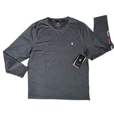Spyder Men's Rash Guard Long Sleeve Swim Shirt Large UPF Gray Quick Dry Logo NWT