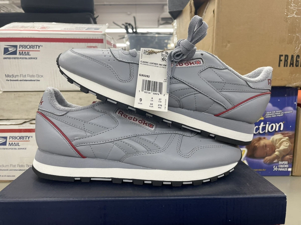 REEBOK CLASSIC LEATHER 1983 VINTAGE COLD GREY GX0282 MENS 9 BRAND
