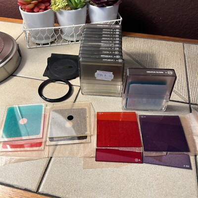 Lot of 19 COKIN series A lens filters + 19 Creative Filters  + Ring + 2   AS IS