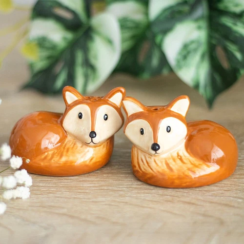 Fox - Salt and Pepper / Shakers / Cruet - Ceramic - Brand New & Boxed
