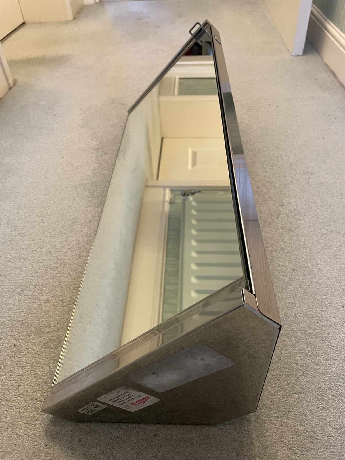 Vintage Modernist Metalkris S A Stainless Steel Corner Bathroom Mirror