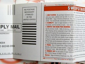 Play to Win Registration Card for Sega Dreamcast - Complete your Game!