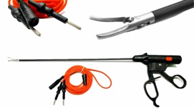 Laparoscopic Bipolar Vessel Sealer Cutter Silver Jaw 5mm & Bipolar Cable ADDLER