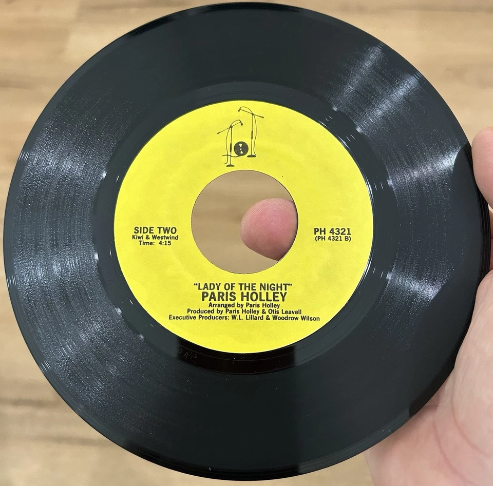 RARE Boogie Modern Soul Disco 45 PARIS HOLLEY 10 Lady Of The Night EX/NM Synth* - Image 4 of 4