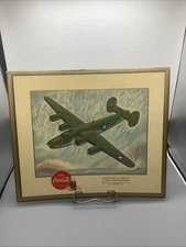 Original 1943 Coca-Cola WW 2 Liberator B-24 Army Long Range Bomber Sign *RARE*