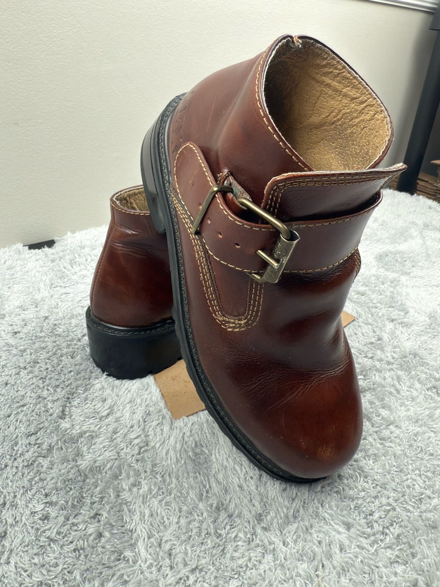 GBX Basix Boots Mens Size 6 Brown Leather Buckle Strap Workwear
