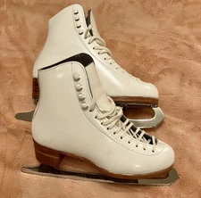 Vintage Riedell Silver Star Ice Skates 355 Sz 5 C John Wilson ACE Blades England