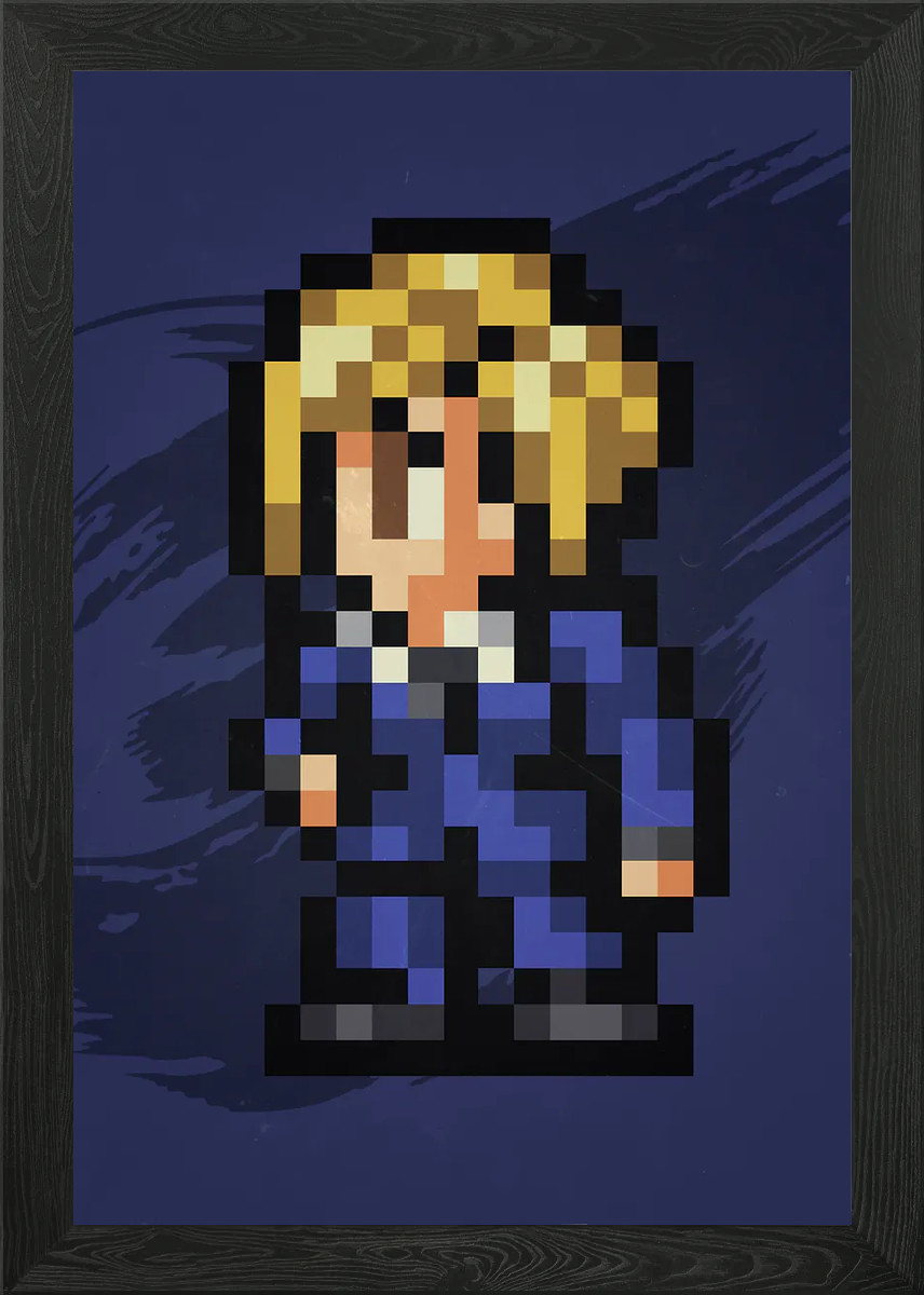 Póster arte de pared enmarcado FF VII Elena Pixel Sprite lienzo impresión imagen