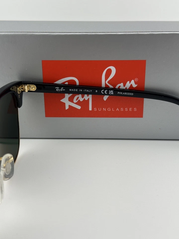 Ray-Ban Clubmaster Classic RB3016 51mm Polarized Sunglasses - Black / Green Lens - Image 3 of 4