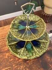Vintage MCM  Lava Drip Two Tier Serving Dish ...