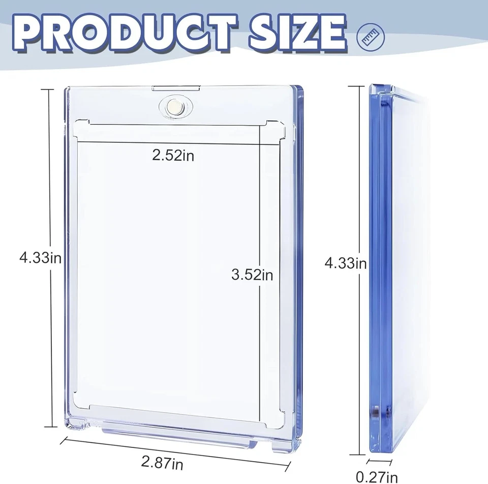Paquete de 100 portatarjetas deportivas coleccionables magnéticas 35pt protección UV dura con un solo toque Foto 4 de 4