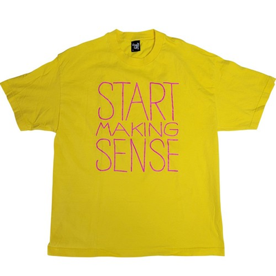 #ad The Quiet Life Mens Yellow Start Making Sense Graphic Vintage T Shirt Size XL $24.99