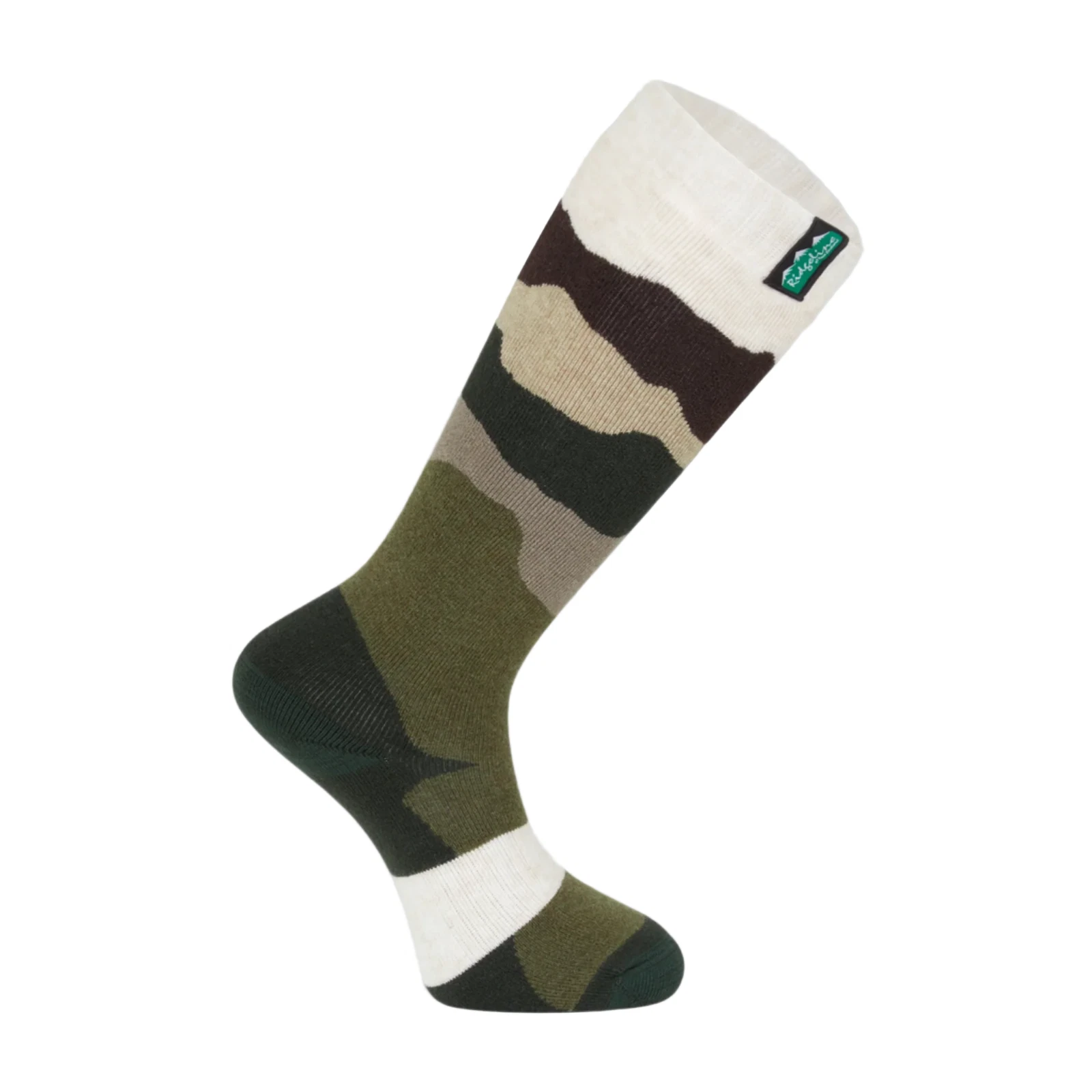 Ridgeline Merino Wool Field Socks Full Length Olive Stripes