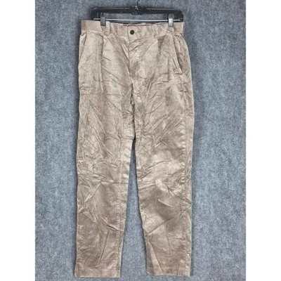 H&M Mens Regular Fit Corduroy Pants Beige Size 30 Casual Trousers Relaxed Work