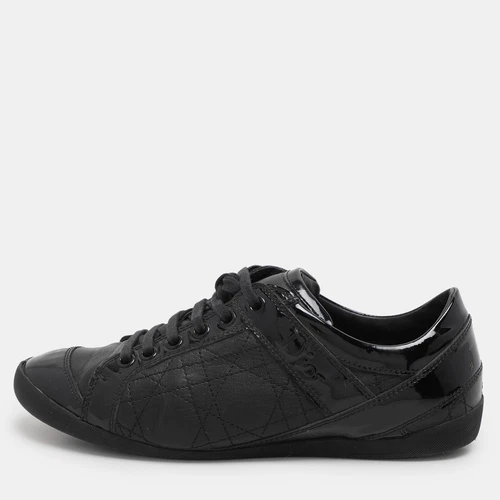 Baskets basses Dior en cuir noir et cuir verni pointure 36,5