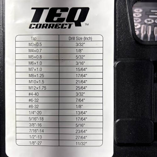 TEQ Correct 39 PC Tap & Die Set NEW. TQ455TW SAE Metric - Picture 6 of 11
