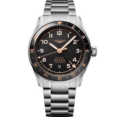 New Longines Spirit Zulu Time 42mm Black Matt Dial Men's Watch L38124506