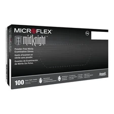MICROFLEX MidKnight Nitrile Exam Glove Standard Cuff Length LARGE 100 per Box