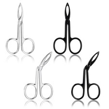 4 Pcs Stainless Steel Eyebrow Tweezers Scissor Handle Facial Hair Remover