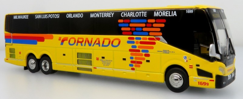 Prevost H3-45 Coach: Tornado Bus Company 1:87 Diecast Model Bus