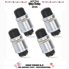 4 PCS Engine Start Push Button Momentary Start Switch, 12V 50A Waterproof