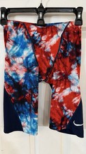 Nike men  s Competition jammers Swim Size 30 Blue Red Tye Dye Swimsuit