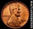 1955-S Lincoln Wheat Cent - Red Choice Gem Brilliant Unc  No Reserve  #i7550