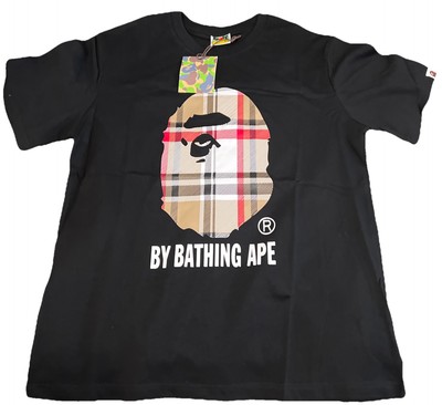 BAPE A Bathing Ape Check By Bathing Ape Tee Black/Beige 