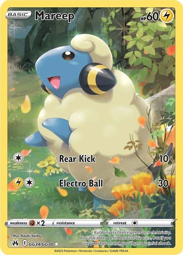 Mareep - GG34/GG70 - Pokemon Crown Zenith Galarian Gallery Holo Card NM