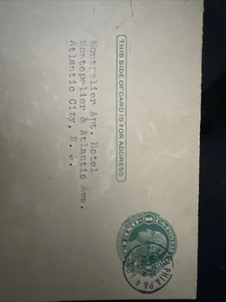 U.S. Postal Postcard 1910's 1 Cent Green Washington Stamp - Image 2 of 3