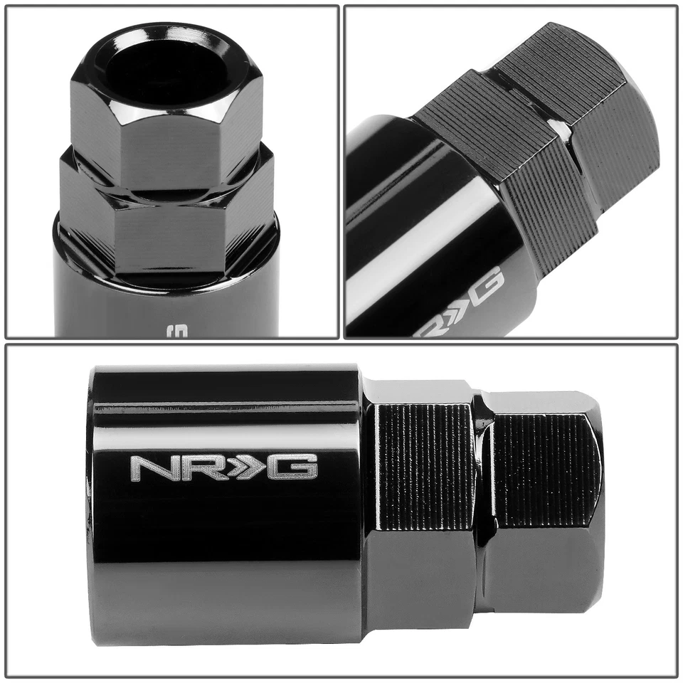 NRG OPEN END LUG NUT 3/8" DRIVE 6 POINT LOCK KEY SOCKET FOR L01 L10 BLACK CHROME - Image 3 of 4