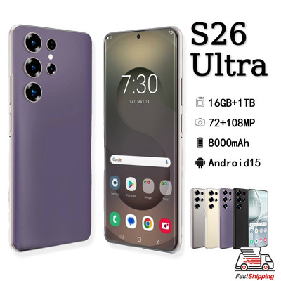 Global Unlocked S26 Ultra 5G Smartphone 7.3'' Android Cellphone 16GB+1TB Dual SIM