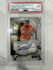 Marketplace image: Topps 2026 Chrome Black Samuel Basallo RC Ivory Auto Superfractor 1/1 PSA 9